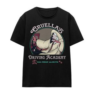 Disney Villains Unisex Adult Cruella�'s Driving School T-Shirt / Black
